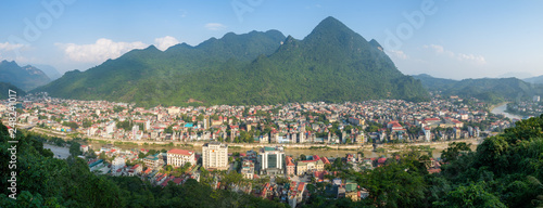 Vietnam, Ha giang capitale de province, panorama.