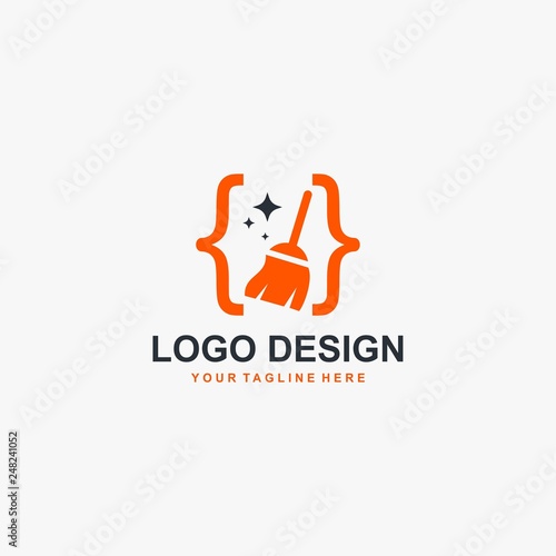 Code program logo design vector