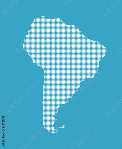Dotted South America Map Illustration