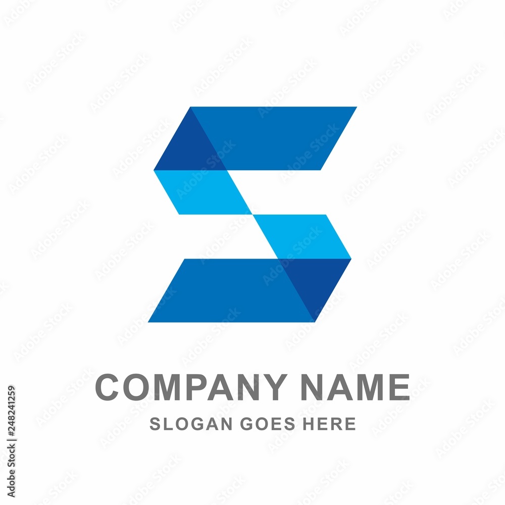 Geometric Square Letter S Business Company Vector Logo Design