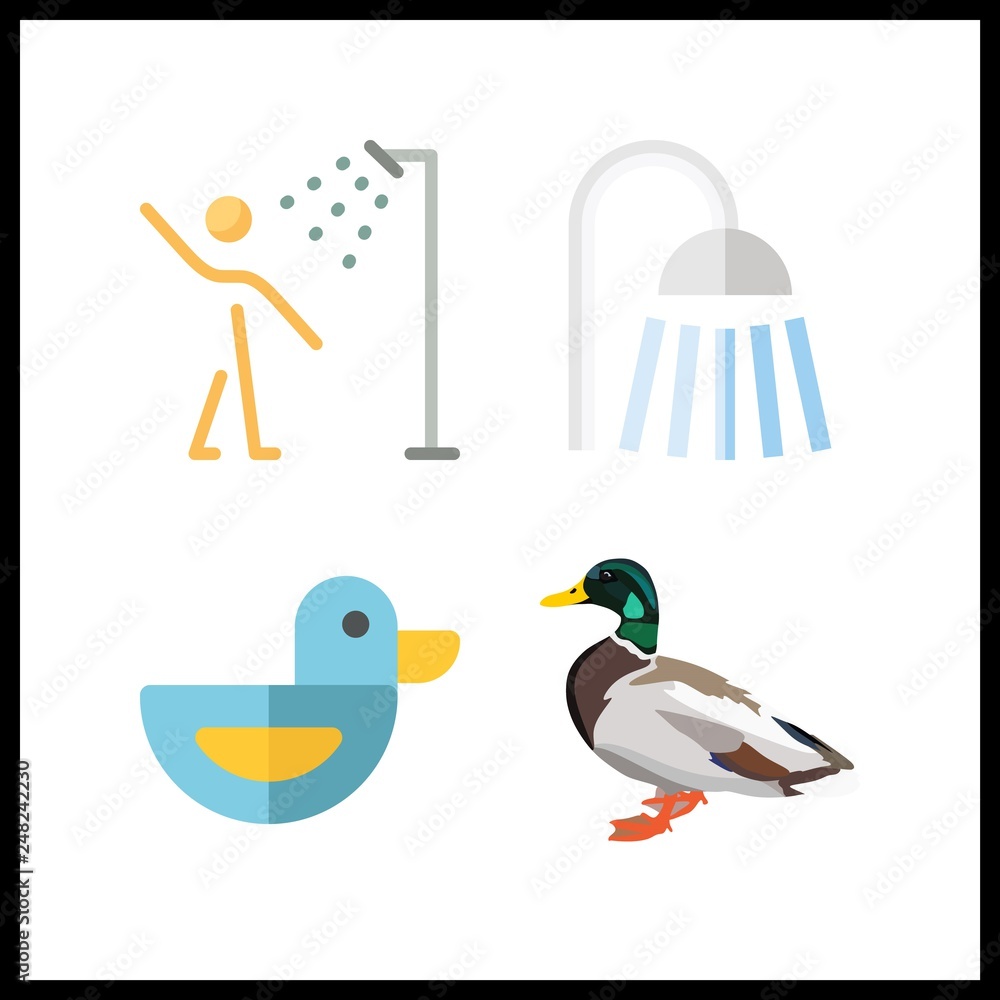 4 bath icon. Vector illustration bath set. showers and shower icons for bath works 4 bath icon. Vector illustration bath set. showers and shower icons for bath works