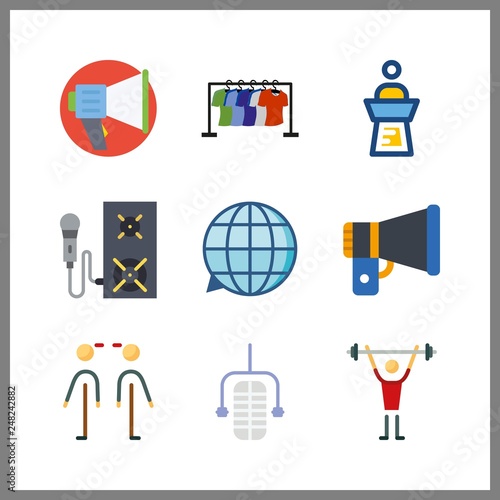 9 speech icon. Vector illustration speech set. stand and training icons for speech works