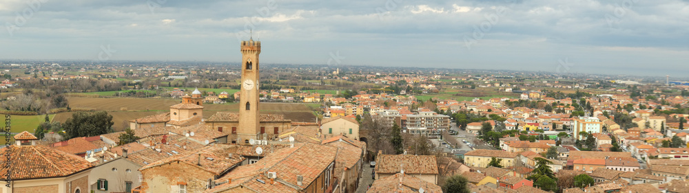 View of Santarcangelo di Romagna from medieval fortress walls