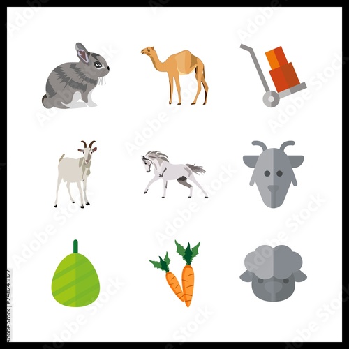 Fototapeta Naklejka Na Ścianę i Meble -  9 farm icon. Vector illustration farm set. sheep and goat icons for farm works