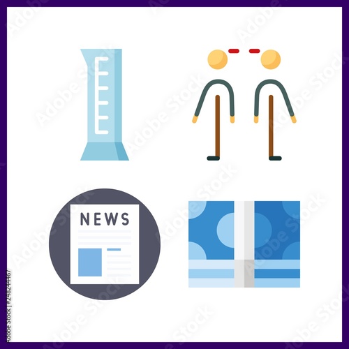 4 press icon. Vector illustration press set. money icons and cylinder icons for press works