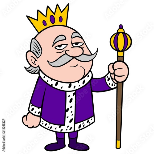 King Grumpy - A vector cartoon illustration of a grumpy King mascot.