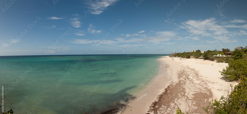 Panoramic view of Guardalavaca Beach in Cuba