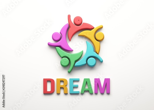 Dream People Group. 3D Render Illustration