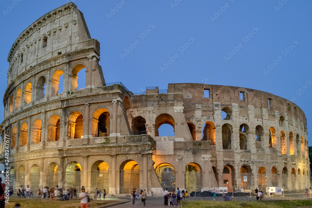 The Colosseum or Coliseum, also known as the Flavian Amphitheatre, is an oval amphitheatre in the centre of the city of Rome, Italy. It is the largest amphitheatre ever built.
