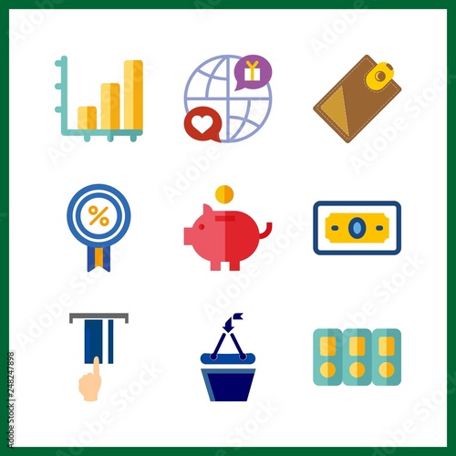 9 finance icon. Vector illustration finance set. credit card and folders icons for finance works
