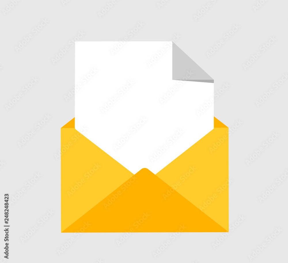 New cartoon icon of New Message, Mail, E Mail, Envelope icons on Yellow color. Can use for printing, website, presentation element. For app demo on phone. White background. New cartoon icon of New Message, Mail, E Mail, Envelope icons on Yellow color. Can use for printing, website, presentation element. For app demo on phone. White background.