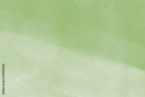 Watercolor green texture with abstract washes and brush strokes on the white paper background. Digital paper background.