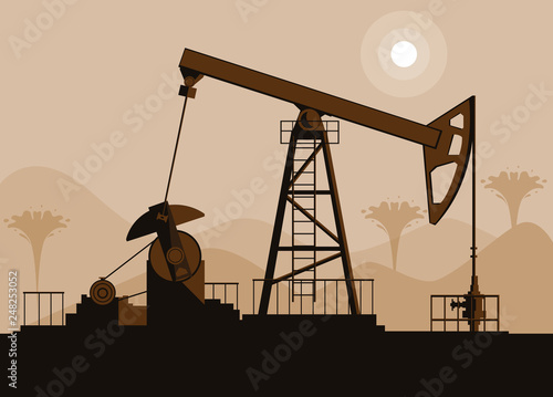 oil industry scene with derrick