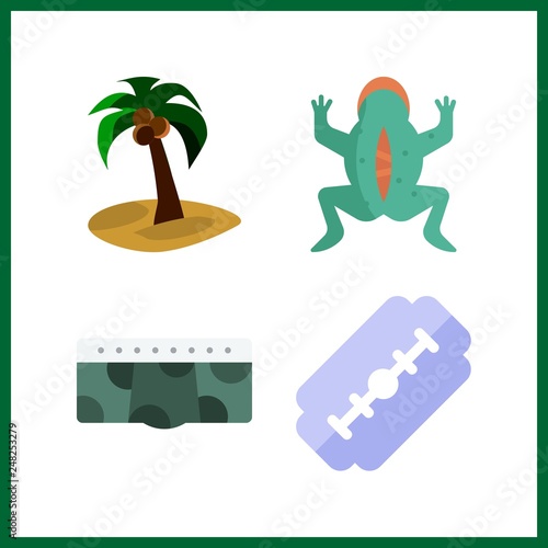 4 spa icon. Vector illustration spa set. razor and vivisection icons for spa works