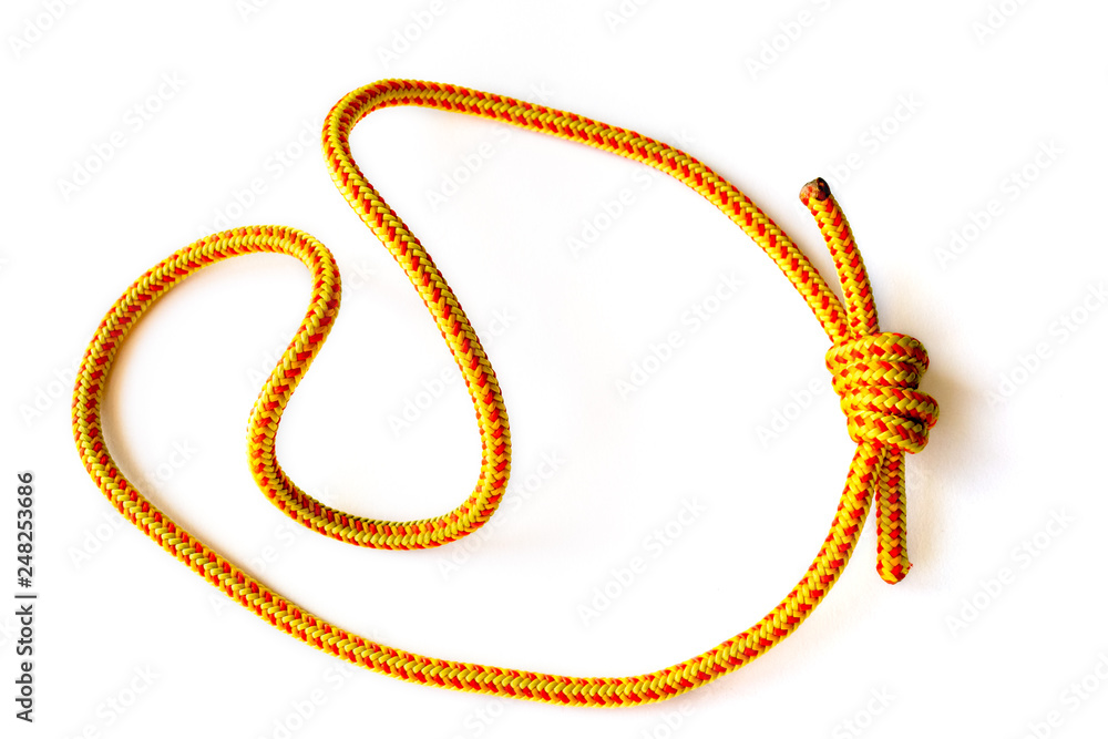 A prusik loop (cord) on 5mm rope, closed with a double fisherman knot. This loop is used in climbing, canyoneering, mountaineering, caving, rope rescue, ziplining, and by arborists.