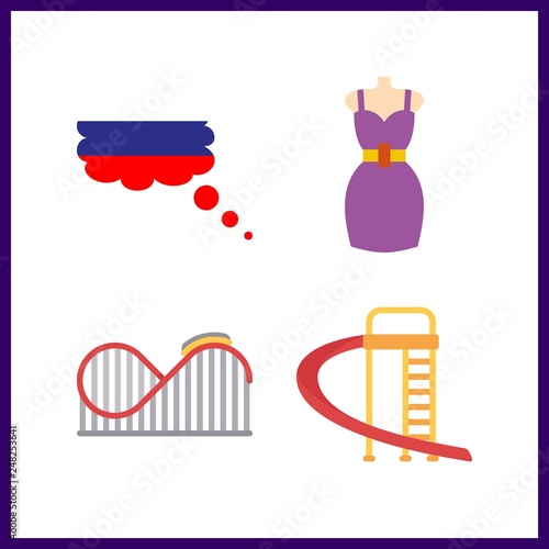 4 cheerful icon. Vector illustration cheerful set. russian and playground icons for cheerful works