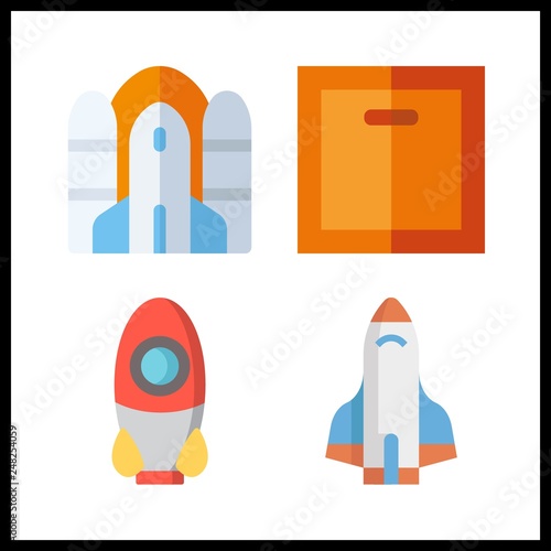 4 off icon. Vector illustration off set. rocket ship and rocket icons for off works