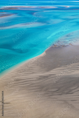 Aerial view of ocean at low tide off Roebuck Bay  Broome  Western Australia