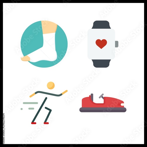4 fitness icon. Vector illustration fitness set. sprain and running icons for fitness works