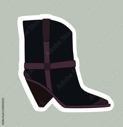 BOOTS woman shoes Fashion illustration vector  object isolated