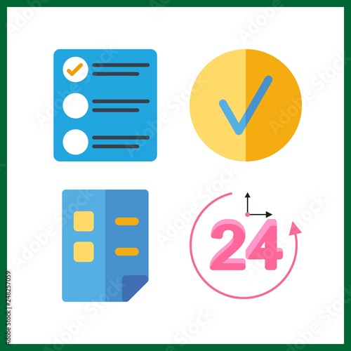 4 form icon. Vector illustration form set. list and repayment icons for form works