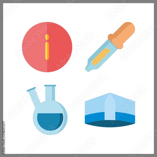 4 medical icon. Vector illustration medical set. doctor hat and retort icons for medical works