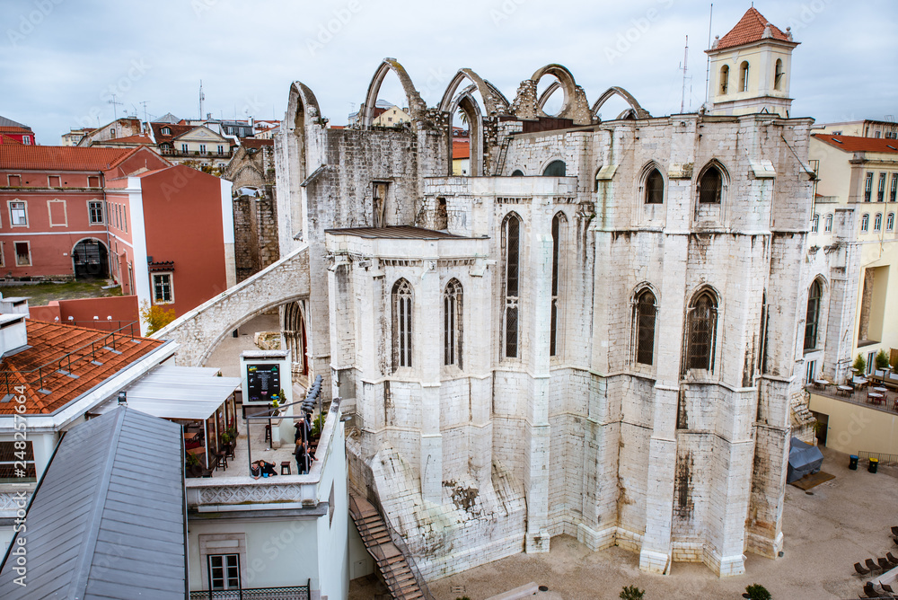 Panoramic aerial view of Lisbon, old town. Portugal.