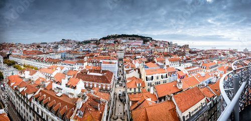 Panoramic aerial view of Lisbon, old town. Portugal.