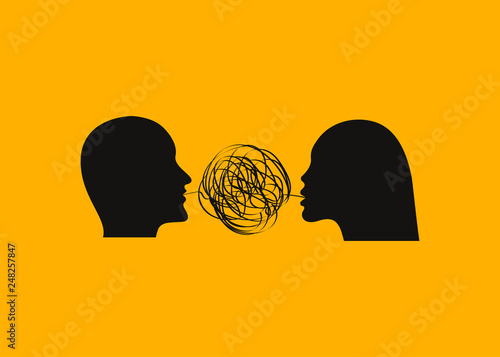 Couple quarrel, verbal aggression