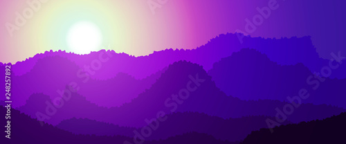 Fototapeta Naklejka Na Ścianę i Meble -  sunrise in mountains banner