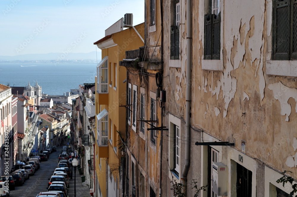 Views from a slope in Lisbon