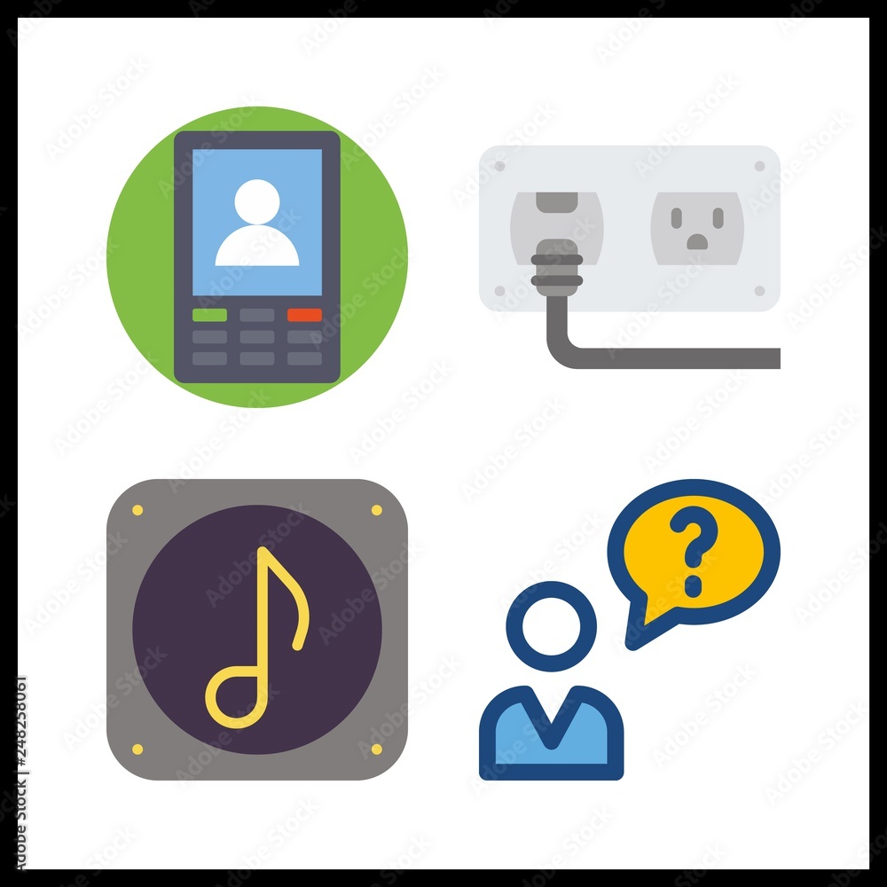 phone icon. socket and music file vector icons in phone set. Use this illustration for phone works. phone icon. socket and music file vector icons in phone set. Use this illustration for phone works.