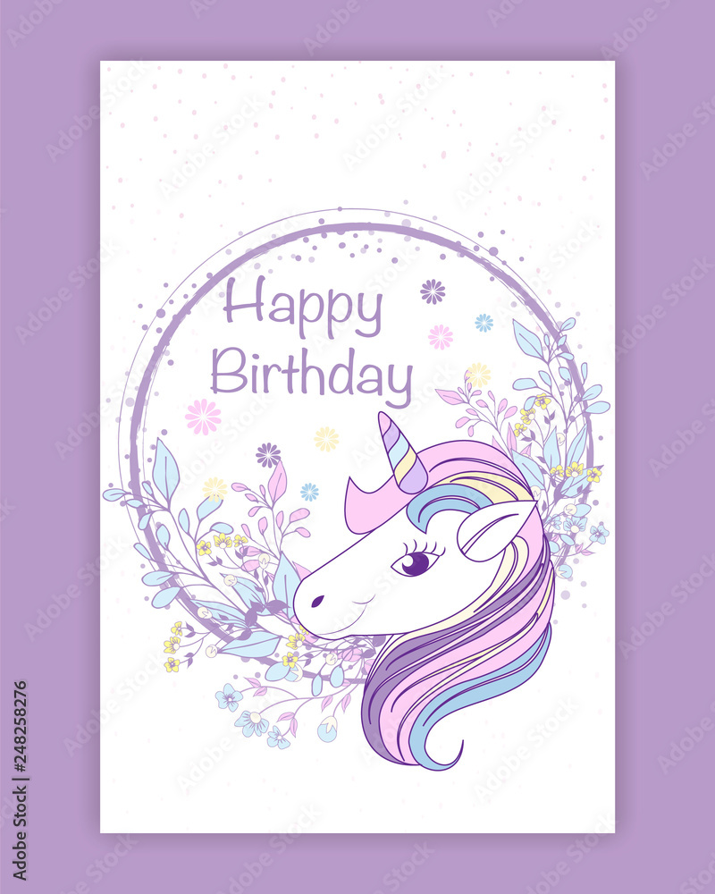 Beautiful unicorn head and inscription be unique with stars illustration vector. Beautiful unicorn head and inscription be unique with stars illustration vector.