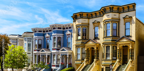 Fototapeta Colorful Italianate Victorian Homes - San Francisco, CA