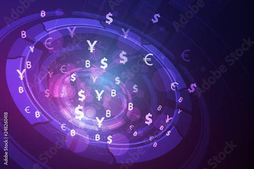 Money transfer. Global Currency. Stock Exchange. Stock vector illustration.
