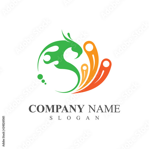 colorful peacock logo template