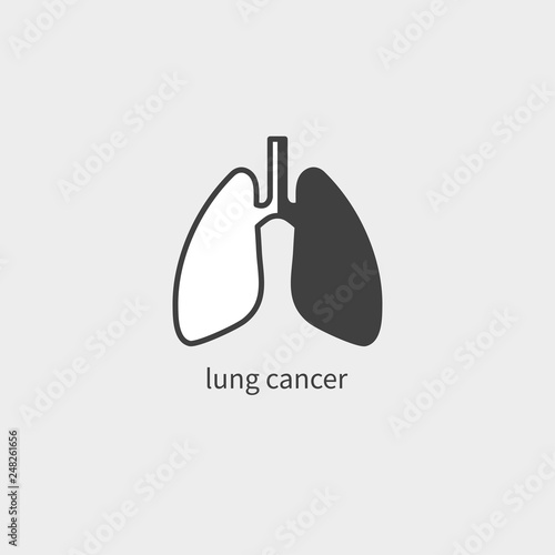 Black and white lung icon
