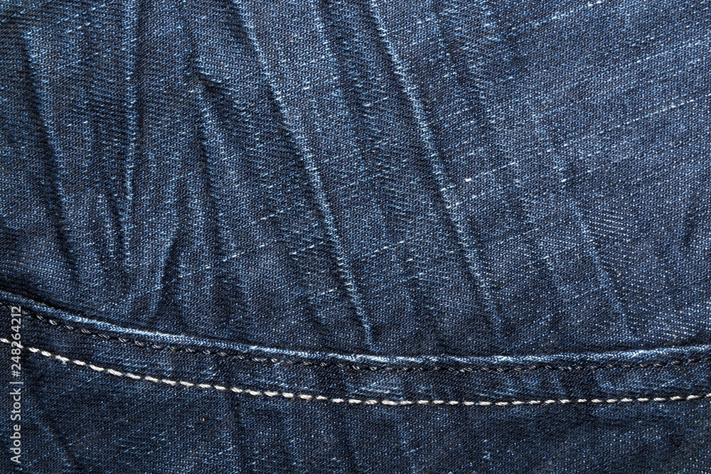 Naklejka premium Shabby denim texture for background. Blue jeans