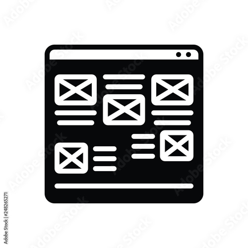 Black solid icon for ugly website 