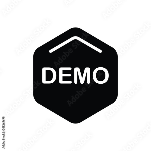 Black solid icon for demo exhibition 