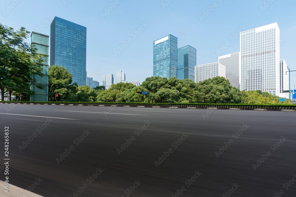 Highway Road and Skyline of Modern Urban Architecture in Hangzhou.. Highway Road and Skyline of Modern Urban Architecture in Hangzhou..