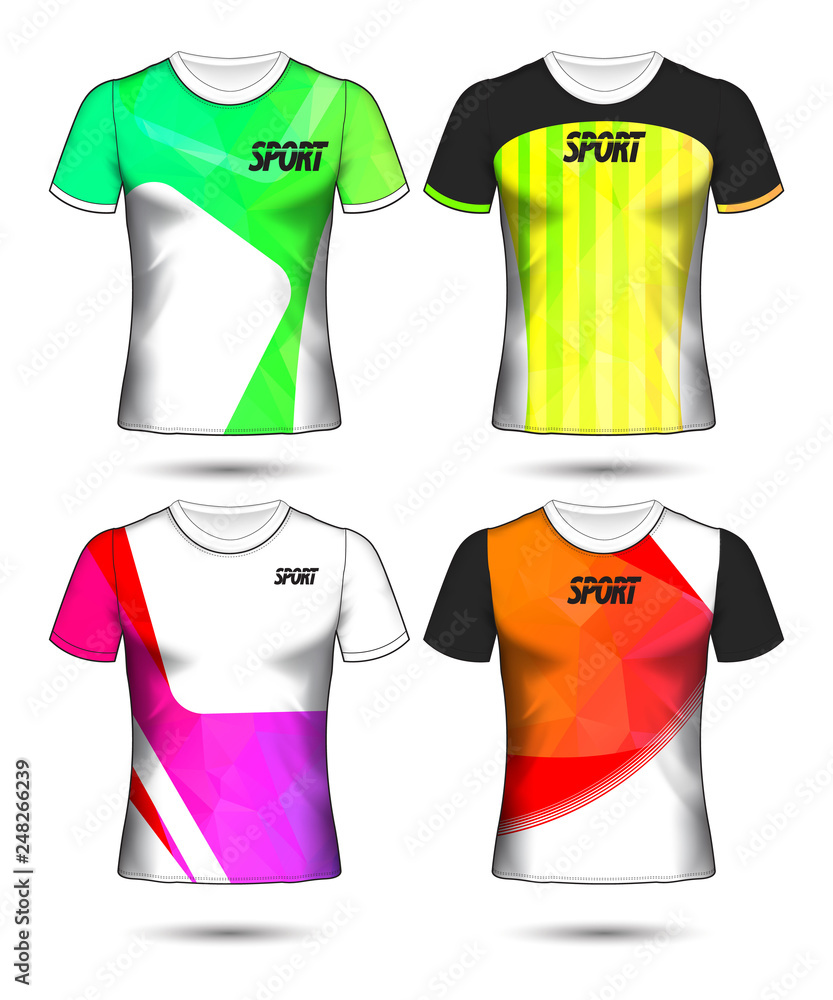 Naklejka premium Set of soccer or football jersey template t-shirt style, Design your football club vector illustration