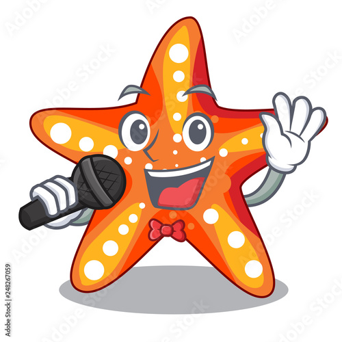 Singing starfish isolated with in the cartoons