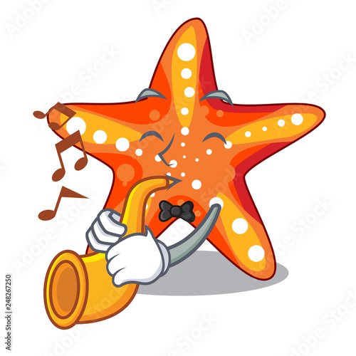 With trumpet starfish isolated with in the cartoons