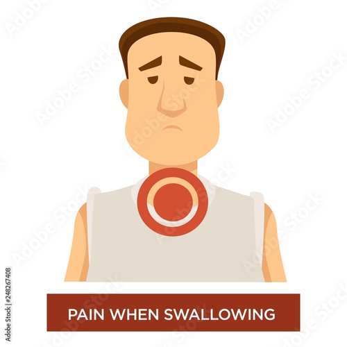 Sore throat pain when swallowing inflammation cold or flu