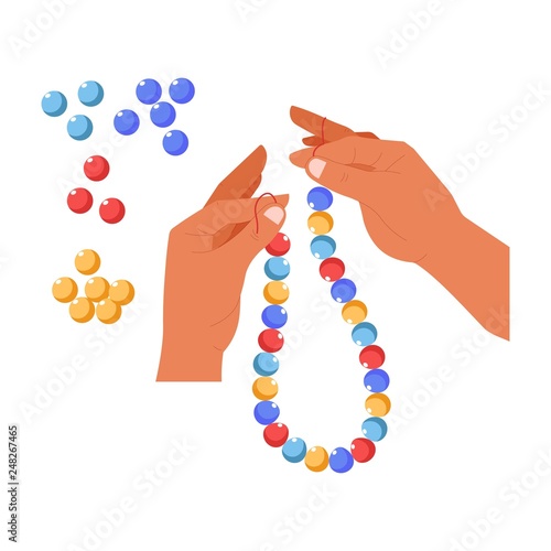 Hands beads creation bijouterie handmade craft workshop