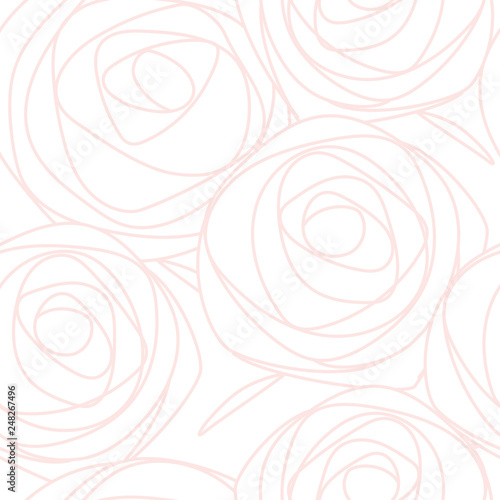 手書き　バラ　シームレスパターン