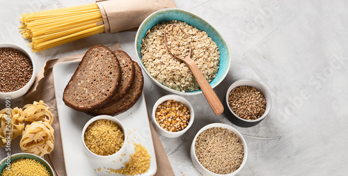 Different types of cereals and grains