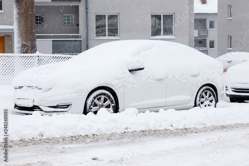 Snowy car