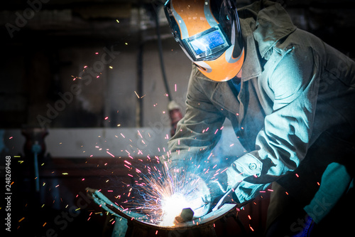 industrial worker welding